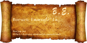 Boruzs Emanuéla névjegykártya